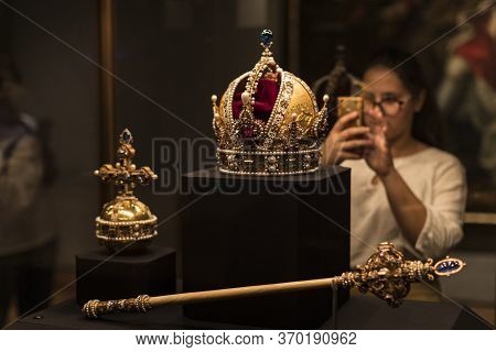Vienna, Austria - 3 September 2018: Treasury Of The Habsburg Dynasty Museum Hofburg Palace In Vienna