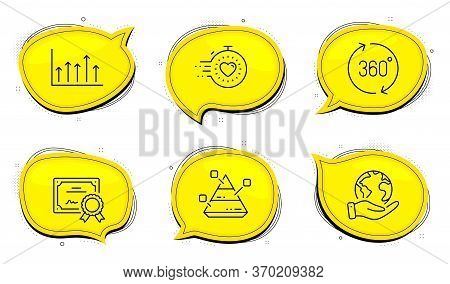 Timer Sign. Diploma Certificate, Save Planet Chat Bubbles. Pyramid Chart, Growth Chart And 360 Degre