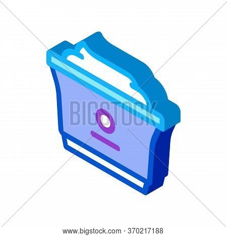 Plastic Cup Of Yogurt Icon Vector. Isometric Plastic Cup Of Yogurt Sign. Color Isolated Symbol Illus