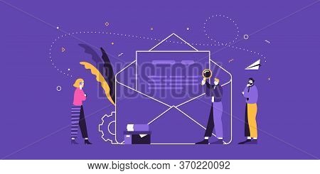Business Team Examines New Contract. Success In Business And Contract Details Flat Vector Illustrati