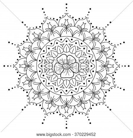 Black And White Round Mandala Vector Illustration