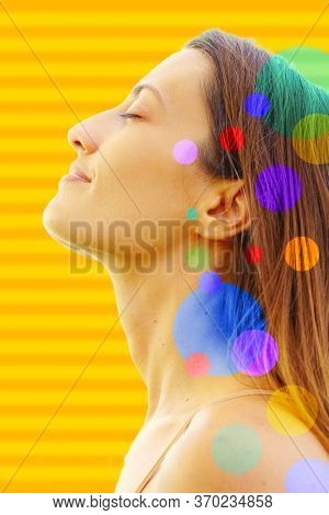 A portrait combined with digital graphics