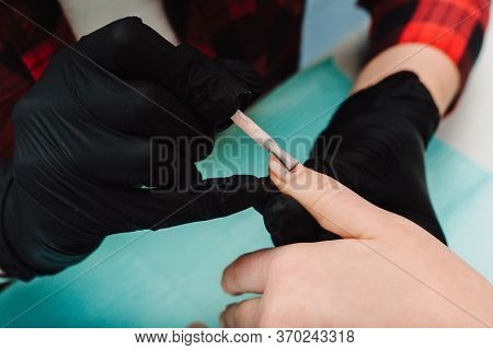 Manicurist At Work, Beaty Manicure Nails. Manicure Process. Closeup Photo Shoot Of Manicure Process 