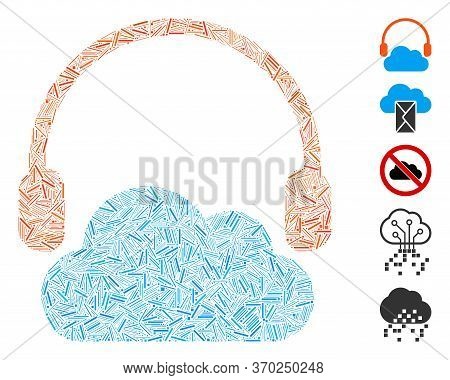 Hatch Mosaic Based On Listen Cloud Icon. Mosaic Vector Listen Cloud Is Formed With Scattered Hatch D