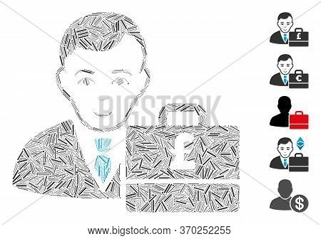 Hatch Mosaic Based On Pound Sterling Accounter Icon. Mosaic Vector Pound Sterling Accounter Is Compo