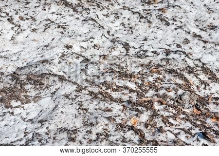 Spring Is On The Street. Dirty Snow. Snow Melts. Spring Weather.