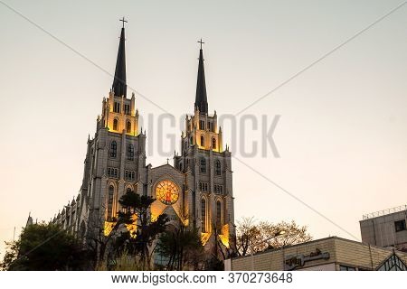 Daegu, South Korea - April 4, 2019 : Daegu Jeil Presbyterian Church In Daegu City, South Korea. Take
