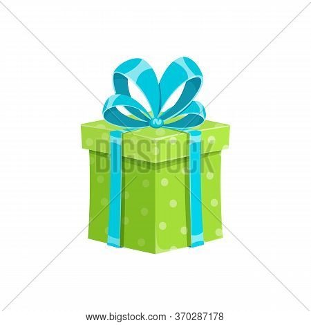 Birthday Present Or Surprise Party Gift Box Isolated Vector Illustration. Cartoon Cube Giftbox With 