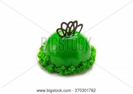 Tasty Puding Isolated On White Background.  Copy Space.