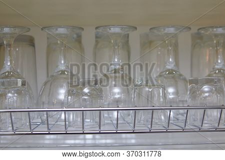 Glasses In The Kitchen A Drawer, Clean Glasses In The Kitchen Drying In The Furniture
