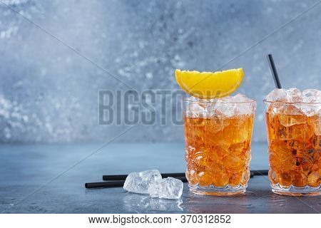 Two Glasses Of A Traitional Italian Cocktail