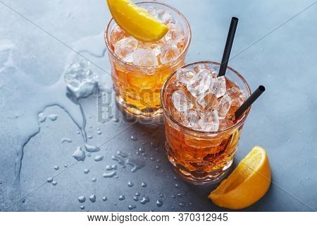 Two Glasses Of A Traitional Italian Cocktail