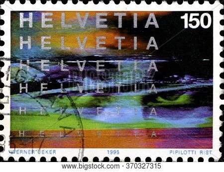 02 11 2020 Divnoe Stavropol Territory Russia The Postage Stamp Switzerland 1995 The 100th Anniversar