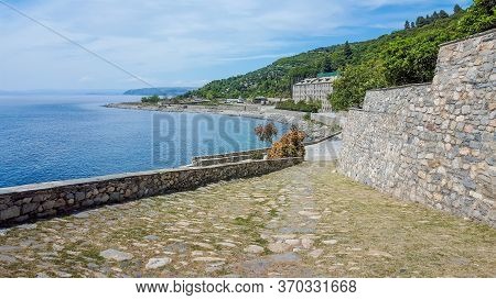 Holy Monastery Hilandar Landscape Hdr, Mount Athos