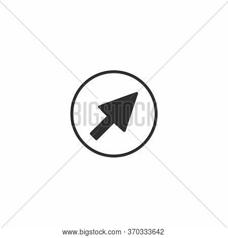 Mouse Arrow Cursor Icon In Circle. Link Or Click Icon. Stock Vector Illustration Isolated On White B