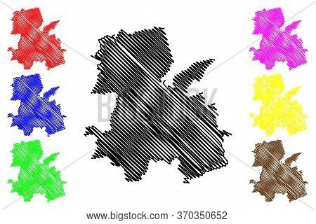Rybnik City (republic Of Poland, Silesian Voivodeship) Map Vector Illustration, Scribble Sketch City