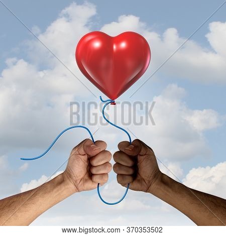 Hope For Change And Stop Racism Or Antiracism Concept As A White And Black Person Symbol Holding A H