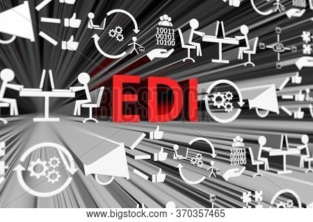 Edi Concept Blurred Background 3d Render Illustration