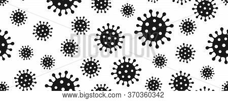 Seamless Pattern With Covid-19 Symbol. Stop Coronavirus Pandemic.