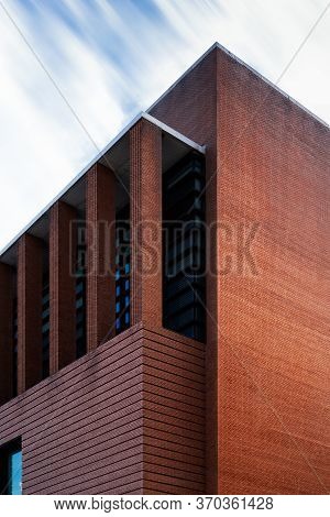 Madrid, Spain - June 7, 2020: Exterior View Of Jeronimos Extension Of Prado Museum. Long Exposure