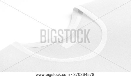 Blank White T-shirt Collar With Rectangular Label Mockup, 3d Rendering. Empty Casual Cotton Tee-shir