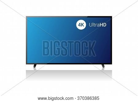 4k Tv Vector Screen. Uhd Sign. Tv Ultra Hd Resolution Format. Isolated Illustration. Ultra Hd Tv. Cr
