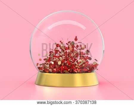 Large Glass Ball For Predictions On Background. 3d
