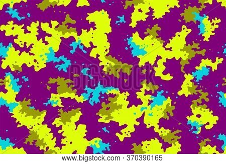 Camouflage Seamless Pattern In Bright Colors For Printing On Fabrics For Childrens And Sportswear