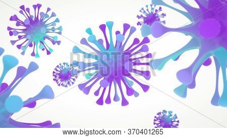 Virus Or Bacteria Cells. 3D Illustration.