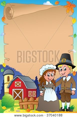 Thanksgiving tema pergament 4 - vektor illustration.