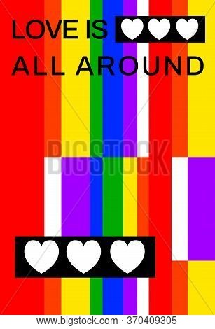 Vector Illustration With Concept Containing The Colors Official Flag Of The Movement Of Gay Parades 