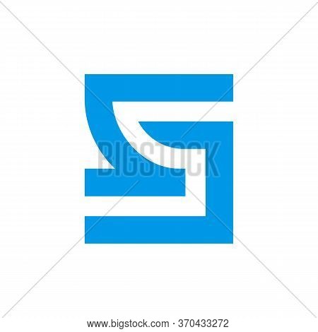 Sj Letter Monogram Logo Template, Abstract Square Typography, Vector Illustration Design
