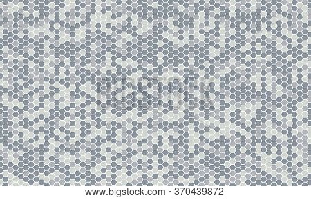 Mirror Silver Honeycomb Tiles. Abstract Mosaic Geometry Pattern. Hexagon Minimal Mirror Background O