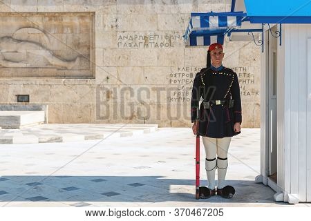 Athens, Greece - October 30, 2019. Changing Of The Presidential Guard Called Evzones In Front Of The