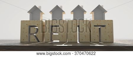 Concept Image Of Business Acronym Reit As Real Estate Investment Trust. 3d Rendering