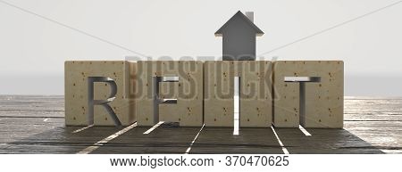 Concept Image Of Business Acronym Reit As Real Estate Investment Trust. 3d Rendering