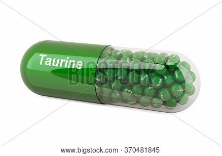 Taurine, Dietary Supplement. 3d Rendering Isolated On White Background