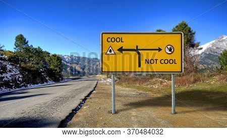 Street Sign The Direction Way To Cool Versus Uncool