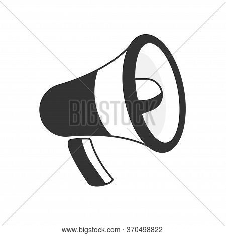 Gray Loudspeacker Icon On White Background. Vector Illustration.