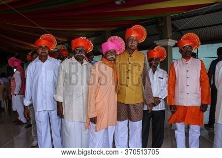 Kolhapur, Maharashtra India- December 12th 2019; Group Of Indian People Smiling And Posing For A Pho