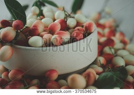 Carissa (carandas Linn, Carunda, Karonda, Bengal Currants, Karanda Plum Or Koromcha) Fruit In Bowl