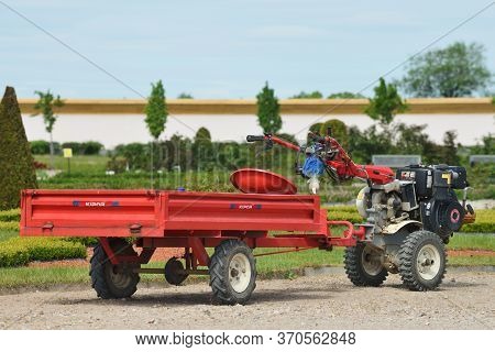Bauska, June 01: Kipor Mini Hand Motoblock On June 01, 2020 At Bauska, Latvia.