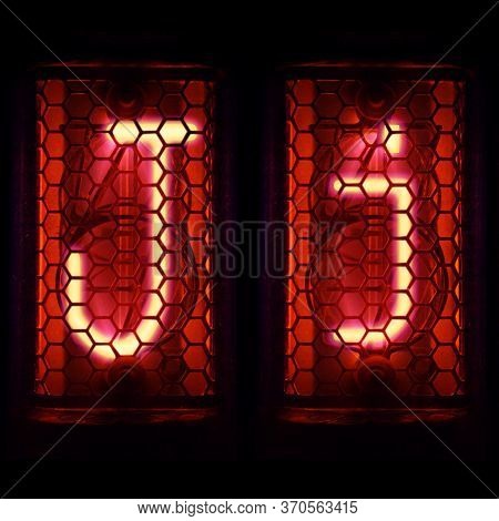 Nixie Tube Indicator Set Of Letters The Whole Alphabet. The Letter J .