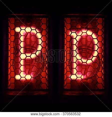 Nixie Tube Indicator Set Of Letters The Whole Alphabet. The Letter P .