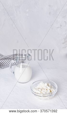 Homemade Kefir. Organic Probiotic Kefir Drink Or Yogurt With Probiotics. Probiotic Cold Fermented Da