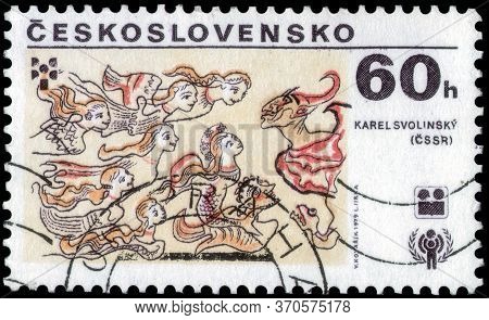 Saint Petersburg, Russia - May 31, 2020: Postage Stamp Issued In The Czechoslovakia With A Drawing B