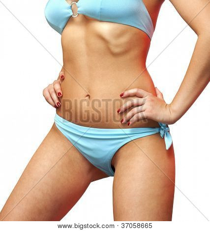 Closeup Form Frau auf weißem Hintergrund