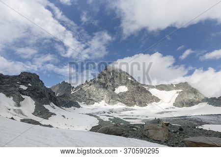 The Climbing Snowy Way To Grossglockner Rock Summit In Austrian Alps, Kals Am Grossglockner, Austria