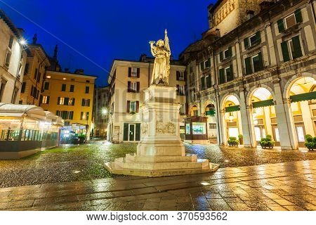 Piazza Della Loggia Is One Of The Main Squares Of Brescia City In North Italy