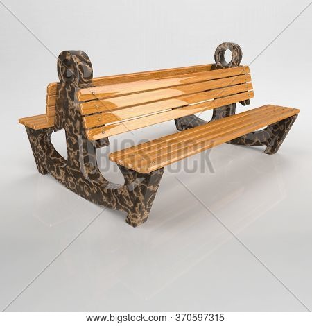 3d Image Park Bench Doppelbank Anker Marble Dark Brown